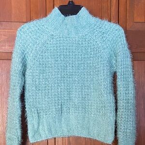 SO Women's Cozy Knit Turtleneck Sweater - Mint Green